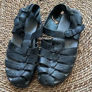 Mephisto Black Leather Sandals size 44